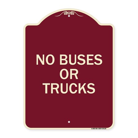 Signmission Driveway No Buses or Trucks Heavy-Gauge Aluminum Architectural Sign, 24" x 18", BU-1824-24128 A-DES-BU-1824-24128